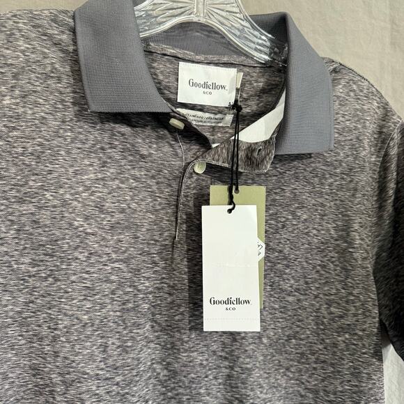 Goodfellow & Co Gray Performance Polo Shirt Sz S NWT Recycled Fabric Casual - Picture 6 of 10
